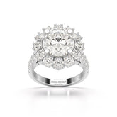 4 CT Round Cut Hidden Halo Lab Diamond Ring